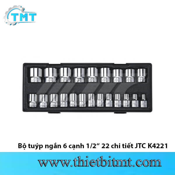 Bộ tuýp ngắn 6 cạnh 1/2 22 chi tiết JTC K4221 1 Bộ tuýp ngắn 6 cạnh 1/2 22 chi tiết JTC K4221