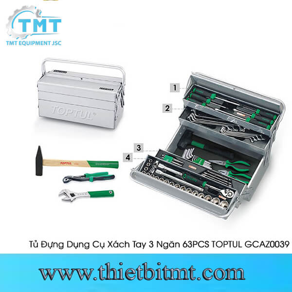 Hộp dụng cụ xách tay 63 chi tiết Toptul GCAZ0039 1 Hộp dụng cụ xách tay 63 chi tiết Toptul GCAZ0039