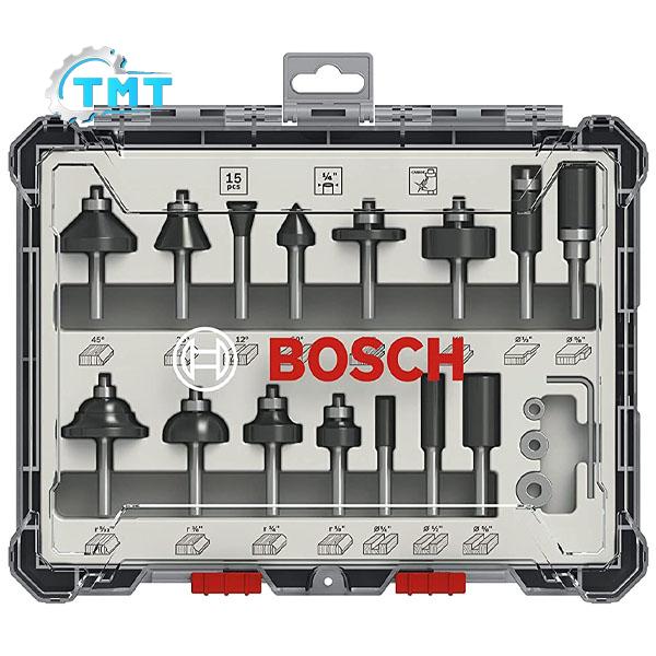 Bộ mũi phay gỗ đa năng 15 chi tiết Bosch 2607017473 1 Bộ mũi phay gỗ đa năng 15 chi tiết Bosch 2607017473